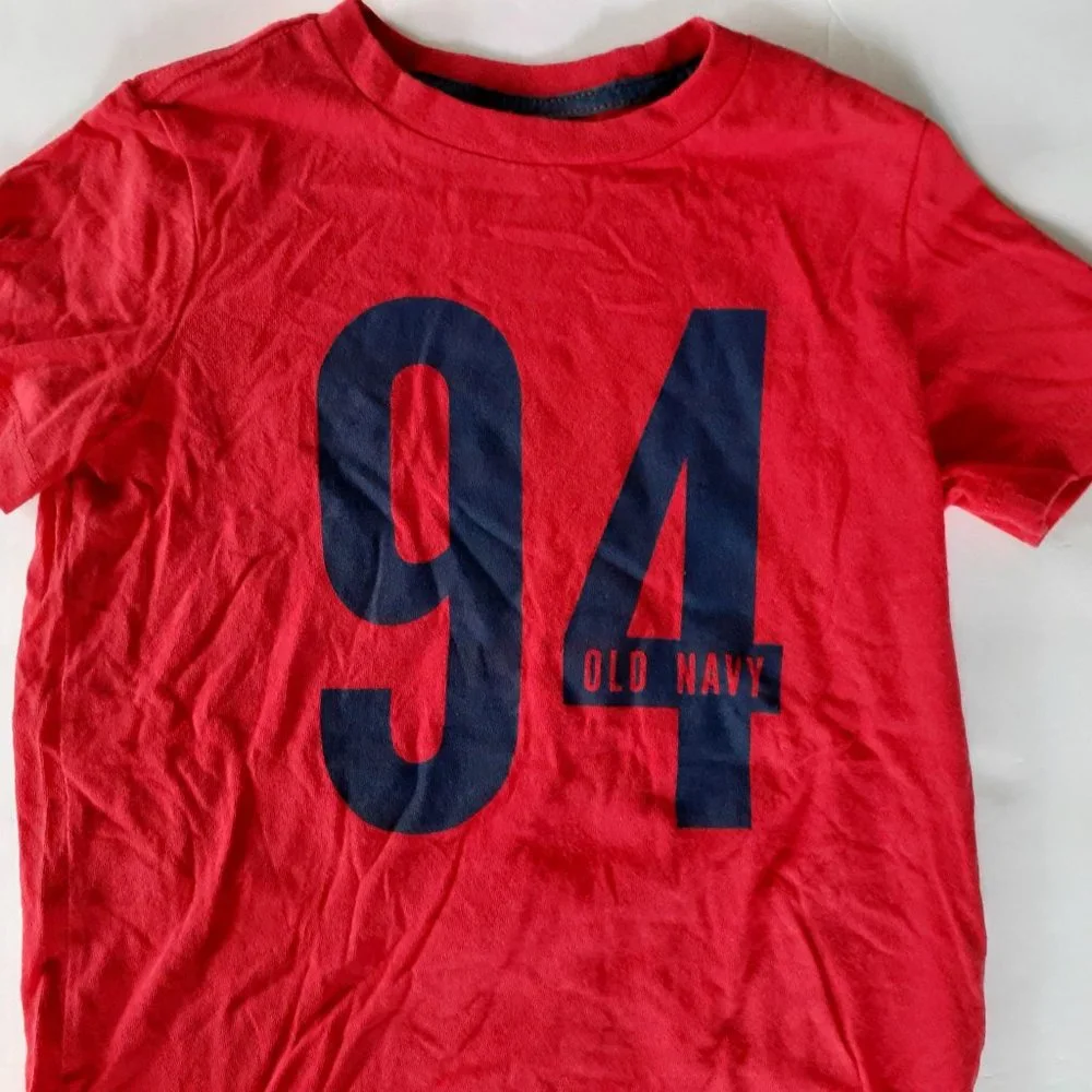 Old Navy Boys T-Shirt Red Short Sleeve Logo Size XS 5